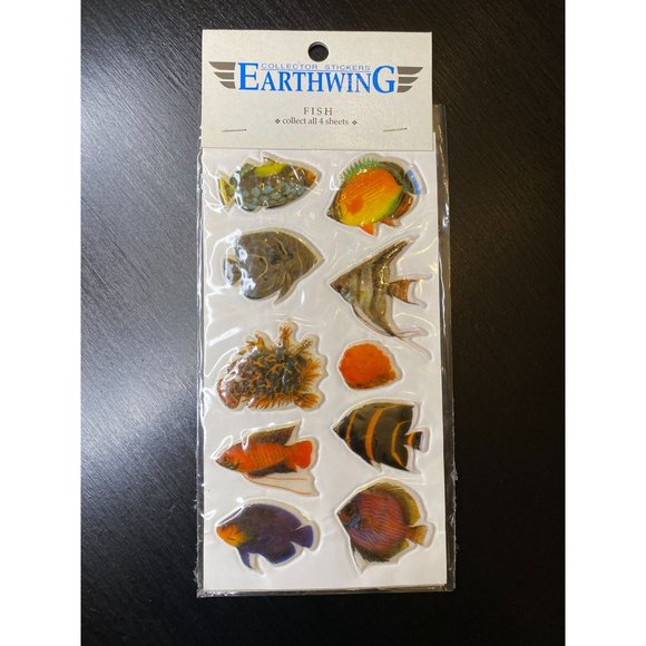 VINTAGE PUFFY STICKERS Fish - Lot of 3 California Pacific Designs 1994 Earthwing - Picture 2 of 7